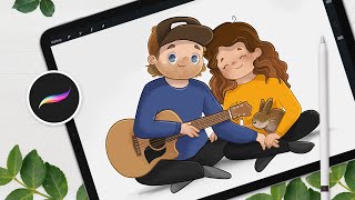 How To Draw A Couple • The Illustration Process, From Sketching To Shading