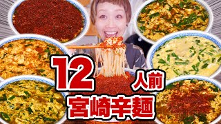 【大食い】12人前 宮崎辛麺が忘れられないので思いっきり食べる動画。【お取り寄せ】【桝元】【モッパン】【MUKBANG】