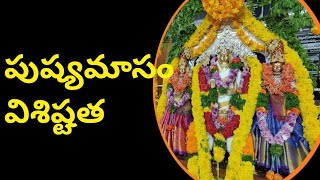 పుష్యమాసం విశిష్టత / pushya masam importance in telugu