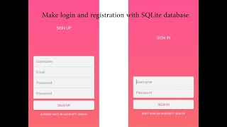 Login and register in android with SQLite database | With Source Code