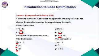 Lecture 21 Code Optimization