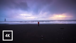Binaural Ocean Wave Sounds at Reynisfjara Black Sand Beach, Iceland (Sounds for Sleep) | 4k ASMR