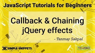 #43 Callback and Chaining in JQuery Effects 2019
