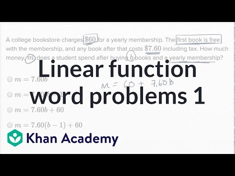 Linear function word problems — Basic example | Math | New SAT | Khan Academy Linear function word problems — Basic example | Math | New SAT | Khan Academy
