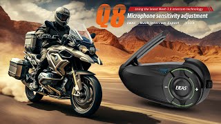 EJEAS Q8 Motorcycle Intercom Microphone Sensitivity Adjustment Function Review