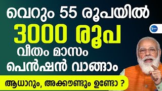 കേന്ദ്ര സഹായം 3000 പ്രഖ്യാപിച്ചു| ആജീവനാന്തം പെൻഷൻ 55 രൂപ അടവിൽ|മാൻധൻ യോജന|PM ManDhan Yojana|PM SYM