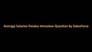 Average salary by Department Python #dataanalyst interview Question Asked by Salesforce
