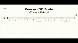 Tuba G Scale Practice in Half Notes (primary octave)