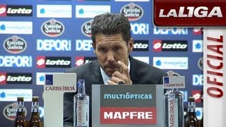 Rueda de Prensa de Simeone tras el Deportivo de la Coruña (0-0) Atlético de Madrid - HD