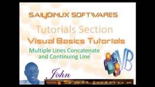 Visual Basic Beginer Tutorial 08 Part 2 Concatenating, New Line, Continuation