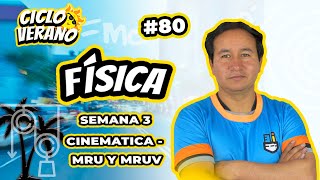 80 - SEMANA 3 - FÍSICA CINEMATICA MRU Y MRUV - 27/01/2024