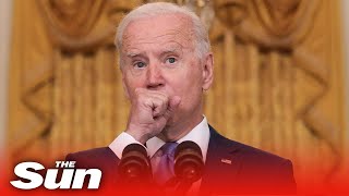 Coughing Biden slammed for ‘hacking & gagging’ in tax speech as Psaki dodges questions on his health