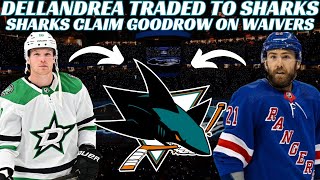 Breaking News: NHL Trade  - Stars Trade Dellandrea to Sharks & Sharks Claim Goodrow on Waivers