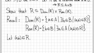 Proof and Problem Solving - Relations Example 02