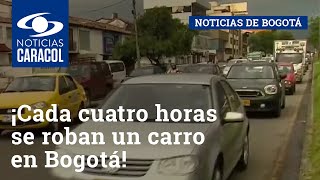 ¡Cada cuatro horas se roban un carro en Bogotá!