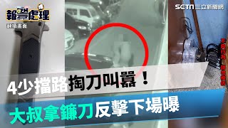 新北4少擋路還掏刀叫囂！58歲大叔拿鐮刀反擊　下場全進警局｜三立新聞網 SETN.com