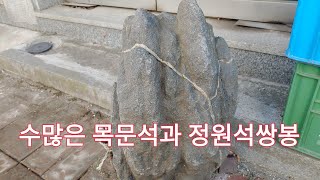 수많은 목문석으로 집을 지었네요 정원석 쌍봉폭포.목화석