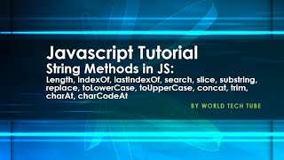 Javascript Tutorial - String methods | Javascript strings - Front end programming | String functions