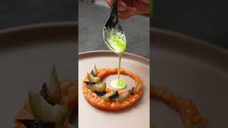 Plating Salmon Tartare with Figs