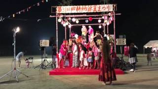 みんなでフラしましょう。@田耕納涼夏祭り2016 mahimahiフラダンス