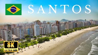 ▶️ SANTOS, Sao Paulo Brazil 🇧🇷 | by Drone Footage | 8K ULTRA HD