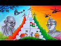 independence day drawing with freedom fighters||Har Ghar tiranga drawing||Gandhi drawing||netaji