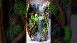 Artificial waterfall fountain showpiece making idea at home