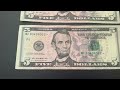 showing fancy serial number finds from five dollar bill bank strap search $5 star note hunt