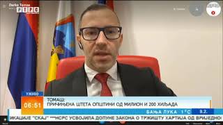 Начелник општине, Дарко Томаш у Јутарњем програму РТРС-а говорио о ребалансу буџета.