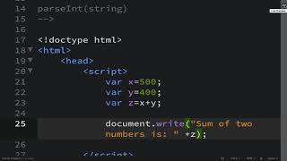 #JS Global function #parseInt and #parseFloat