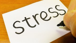 How to draw "STRESS" using How to turn words into a cartoon - doodle art on paper