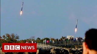SpaceX nails triple booster landing - BBC News