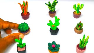 Mini clay succulents | Polymer clay succulents Plants | clay art tutorial | clay art | easy clay