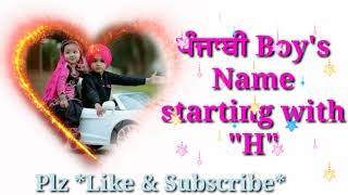 Punjabi new modern Boy Name starting with H.