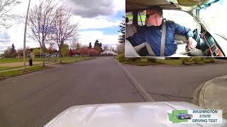Backing around a corner on the Washington state driving test