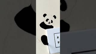 switch box Panda 🐼 wall painting | #shorts
