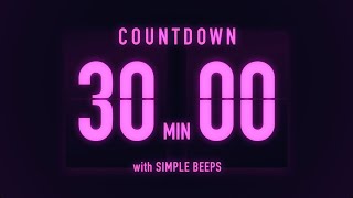 30 Minute Countdown Timer โณ Flip Clock with Low Beeps Every 5 Minutes ๐ฃ