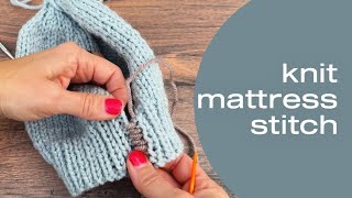 How To Seam Knitting With Mattress Stitch For 1x1 Ribbing (Purl to Knit Edge) \u0026 Stockinette Stitch