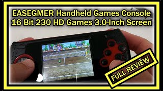 EASEGMER Handheld Games Console JT16-6P 16 Bit 230 HD Games 3.0-Inch Screen FULL REVIEW