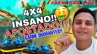 🔥Free Fire Ao Vivo🔥Peguei o Banner Angelical 💎4V4 Apostado$