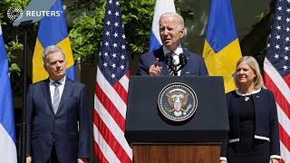 Biden welcomes Finland, Sweden to join NATO