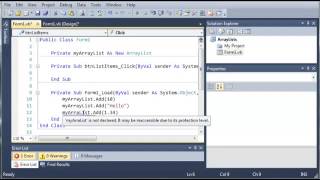 Visual Basic Tutorial 80 More On ArrayLists Part 1 