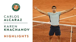 Carlos Alcaraz vs Karen Khachanov - Highlights Round 4 I Roland-Garros 2022