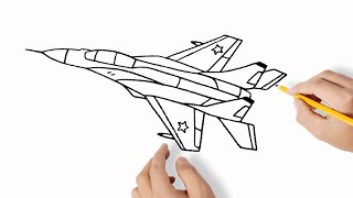 How To Draw A Military Airplane Easy Step By Step - Military Jet Drawing
