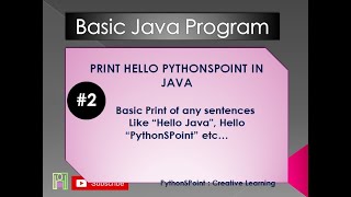 #2 Basic Program in Java Print "Hello Java"