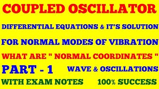 COUPLED OSCILLATOR | NORMAL MODES, NORMAL COORDINATES OF COUPLED OSCILLATOR | WAVE \u0026 OSCILLATIONS |