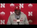 nebraska head coach mickey joseph talking rutgers on wednesday