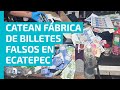 Catean y aseguran fábrica de billetes falsos en Ecatepec; hay una mujer detenida