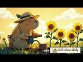 lofi garden vibes 🌻 relaxing chill beats with capybara in a sunflower field