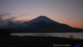 夕日の富士山と　きらりちゃんの曲